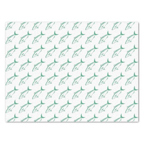 Australian Salmon Fish in Mint Green and White Tissue Paper