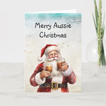Australian Santa Claus Christmas Card by ChristmasBellsRing at Zazzle