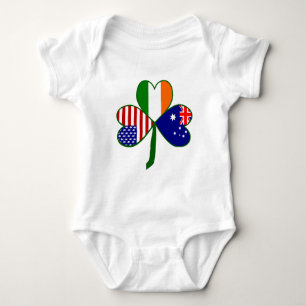 Australian Shamrock Green Background Baby Bodysuit