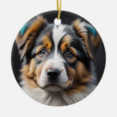 Australian Sheep Dog Puppy Christmas Tree Ornament