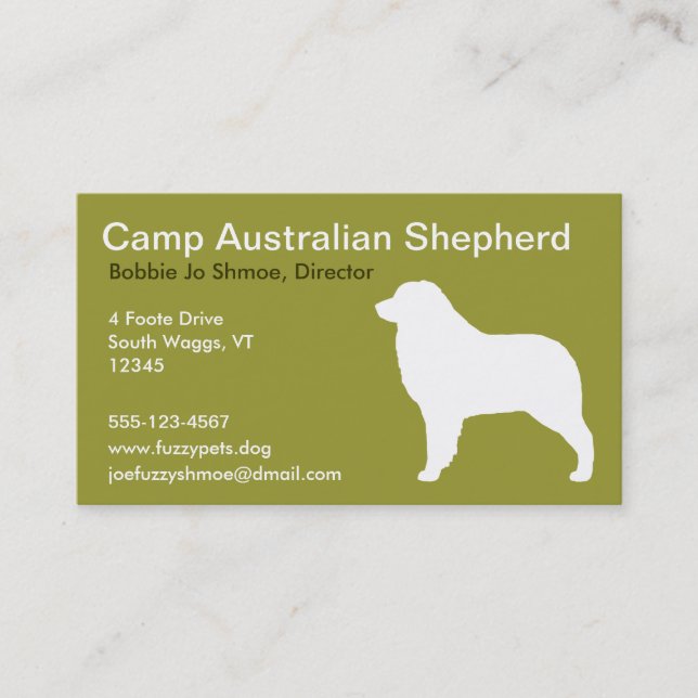 Australian Sheherd Business Card (Front)