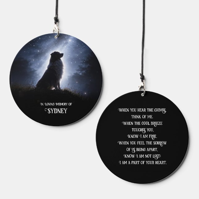Australian Shepard Aussie Memorial  Wind Chime (Front & Back)