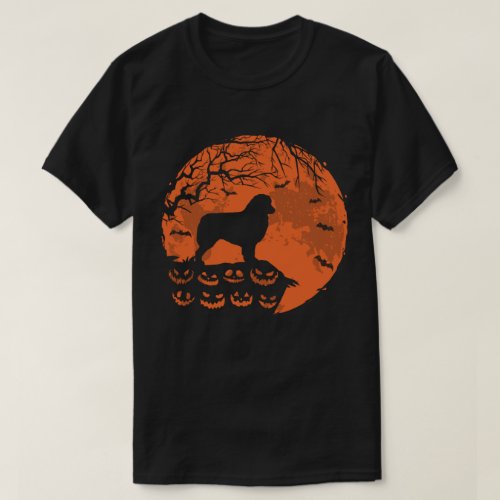 Australian Shephe And Moon Halloween Dog Lover T_Shirt