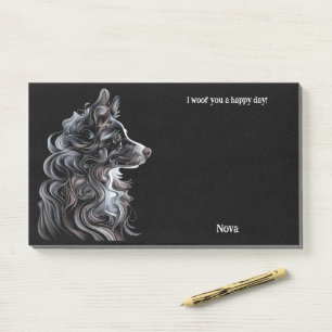 Australian Shepherd Abstract Art Dog Name Post-it Notes