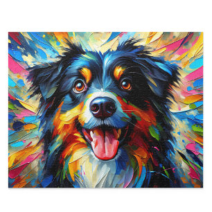 Australian Shepherd: Acrylic Tri-Color Aussie Jigsaw Puzzle