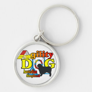 Australian Shepherd Agility Keychain