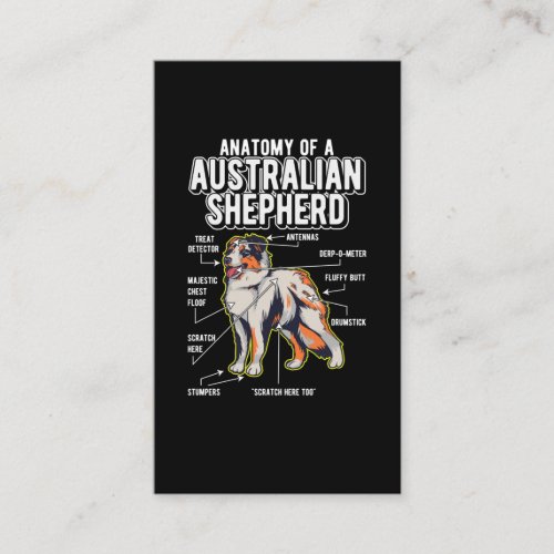 Australian Shepherd Anatomy Funny Dog Business Card