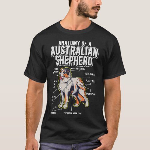 Australian Shepherd Anatomy Funny Dog T_Shirt