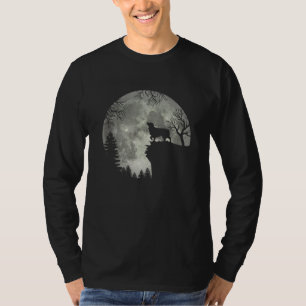 Australian Shepherd And Moon Halloween T-Shirt