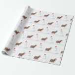 Australian Shepherd and Snowman Dog Art Wrapping P Wrapping Paper