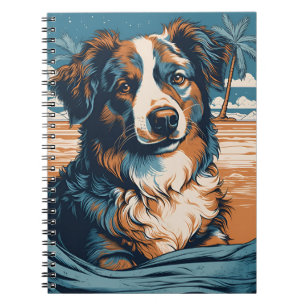 Australian Shepherd at a tropical beach Notebook