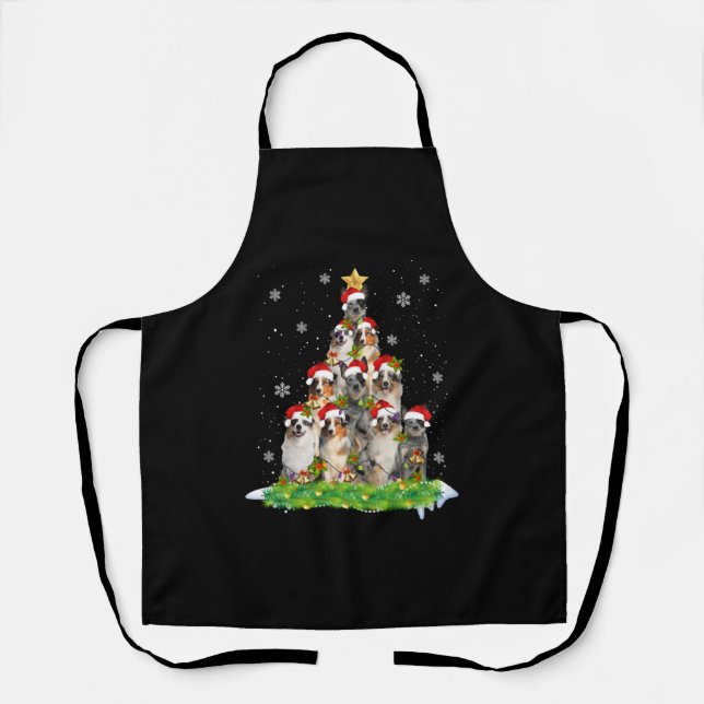 Australian Shepherd Aussie Christmas Ornament Tree Apron (Front)