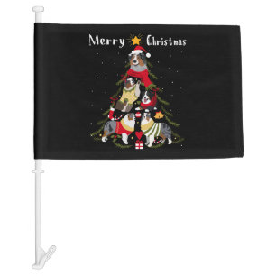Australian Shepherd Aussie Christmas Tree Xmas Dog Car Flag
