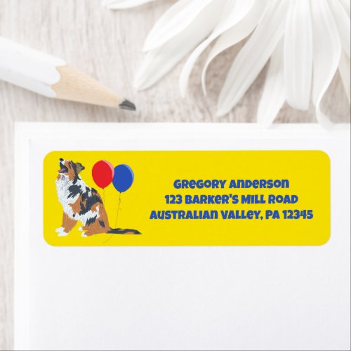 Australian Shepherd Aussie Dog Birthday Label