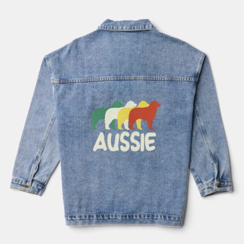 Australian Shepherd  Aussie  Dog Mom Dad  Denim Jacket