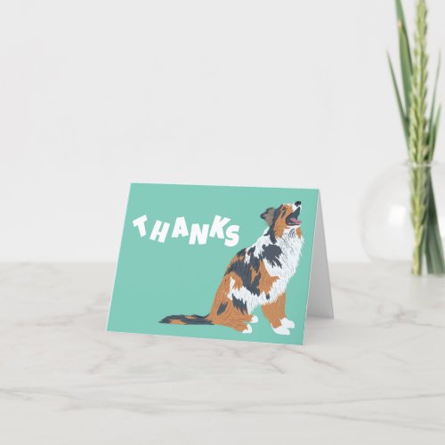 Australian Shepherd Aussie Dog  Thank You Card