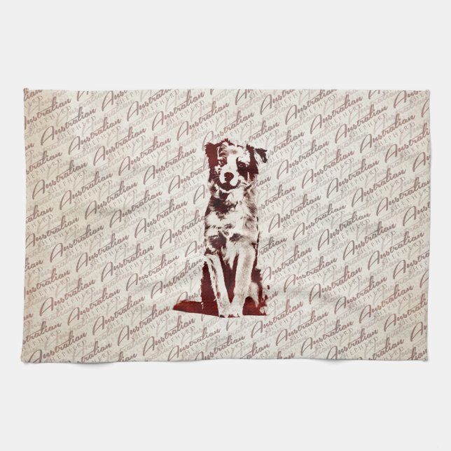 Australian Shepherd  Aussie Kitchen Towel (Horizontal)