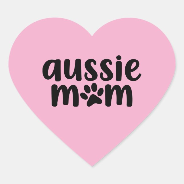 Australian Shepherd Aussie Mom Sticker Pink (Front)