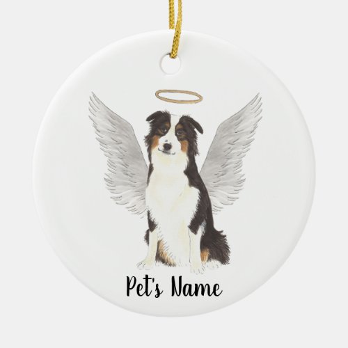 Australian Shepherd Aussie Sympathy Memorial  Ceramic Ornament