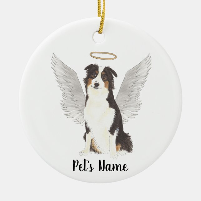 Australian Shepherd Aussie Sympathy Memorial  Ceramic Ornament (Front)