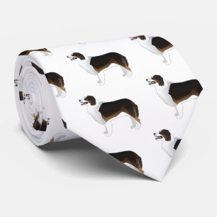 Australian Shepherd Basic Breed Silhouette Neck Tie