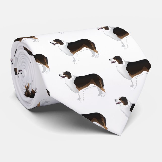 Australian Shepherd Basic Breed Silhouette Neck Tie (Rolled)