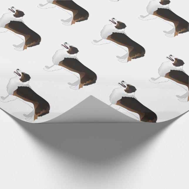 Australian Shepherd Basic Breed Silhouette Wrapping Paper (Corner)