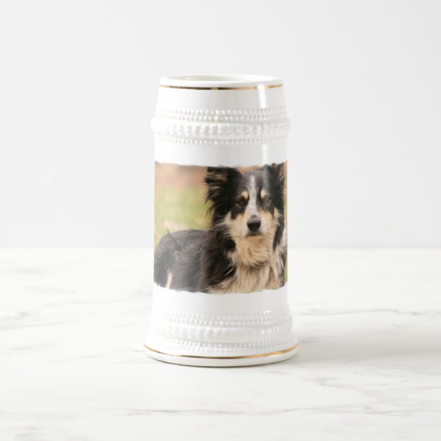 Australian Shepherd Beer Stein (Center)