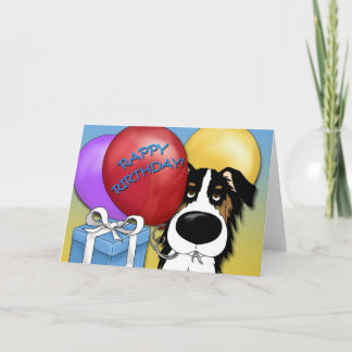 Australian Shepherd Birthday Card