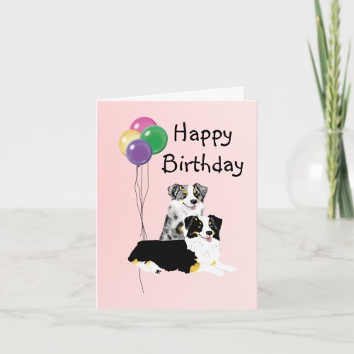 Australian Shepherd Birthday Card