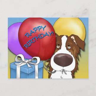 Australian Shepherd Birthday Postcard
