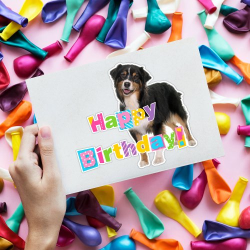 Australian Shepherd Birthday Sticker