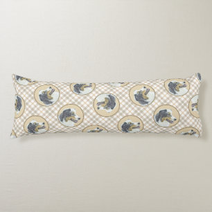 Australian Shepherd Black Tri Painting Dog Art Body Pillow