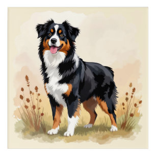 Australian Shepherd Black Tricolor Aussie Dog Acrylic Print