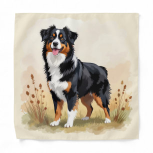 Australian Shepherd Black Tricolor Aussie Dog Bandana