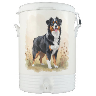 Australian Shepherd Black Tricolor Aussie Dog Beverage Cooler