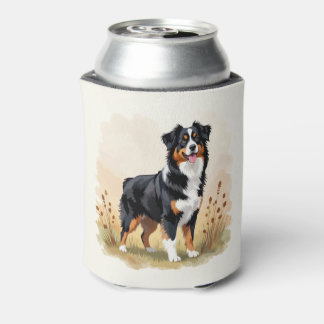 Australian Shepherd Black Tricolor Aussie Dog Can Cooler