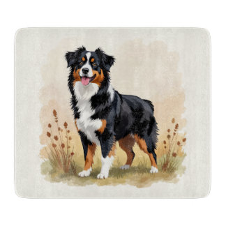Australian Shepherd Black Tricolor Aussie Dog Cutting Board