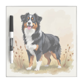 Australian Shepherd Black Tricolor Aussie Dog Dry Erase Board