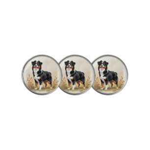Australian Shepherd Black Tricolor Aussie Dog Golf Ball Marker