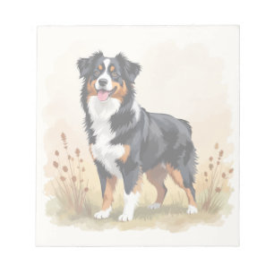 Australian Shepherd Black Tricolor Aussie Dog Notepad