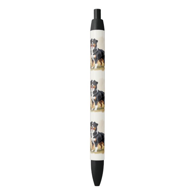 Australian Shepherd Black Tricolor Aussie Dog Pen (Front Vertical)