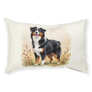 Australian Shepherd Black Tricolor Aussie Dog Pet Bed