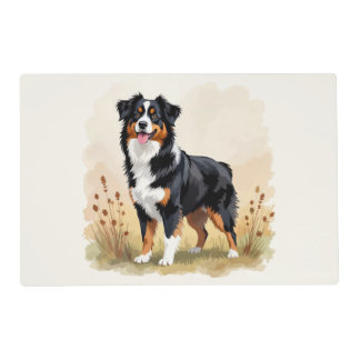 Australian Shepherd Black Tricolor Aussie Dog Placemat