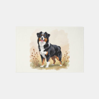 Australian Shepherd Black Tricolor Aussie Dog Rug