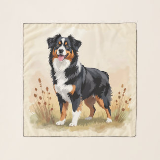 Australian Shepherd Black Tricolor Aussie Dog Scarf