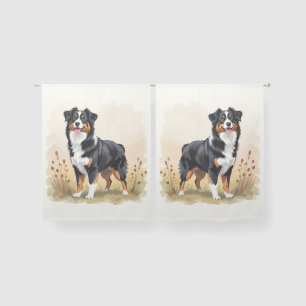 Australian Shepherd Black Tricolor Aussie Dog Sheer Curtains