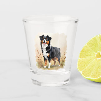 Australian Shepherd Black Tricolor Aussie Dog Shot Glass