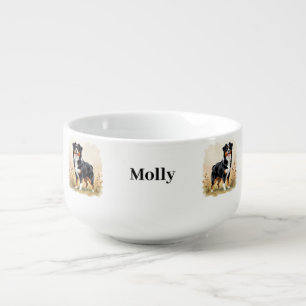 Australian Shepherd Black Tricolor Aussie Dog Soup Mug