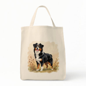 Australian Shepherd Black Tricolor Aussie Dog Tote Bag
